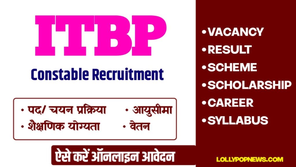 ITBP Constable Recruitment 2024 Notification Out Apply Online for 819 Posts