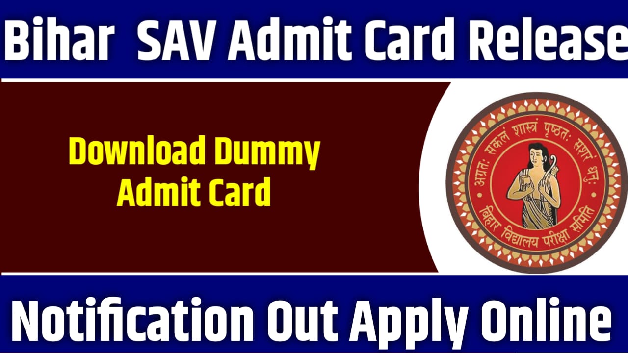 SAV Bihar Class 6 Dummy Admit Card 2025-26